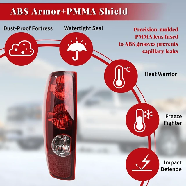 Alt view image 4 of 7 - Tail Light Assembly Compatible with 2004-2012 Chevy Colorado/GMC Canyon Taillights - OE Replacement Pickup Truck Rear Brake Lamps w/Bulbs and Harness