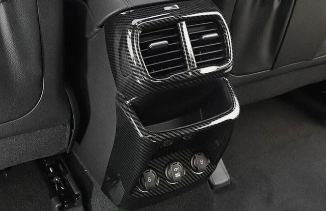 Alt view image 4 of 7 - Car Accessories Fit for Hyundai Santa Fe 2019 2020 2021 2022 2023 ABSCarbon Fiber Interior Rear Air Vent Cover Trim 1PCS Set
