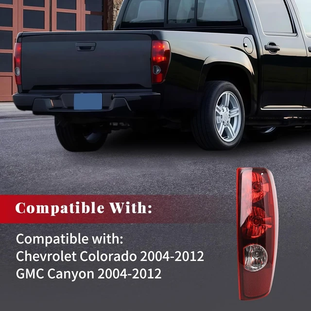 Alt view image 7 of 7 - Tail Light Assembly Compatible with 2004-2012 Chevy Colorado/GMC Canyon Taillights - OE Replacement Pickup Truck Rear Brake Lamps w/Bulbs and Harness