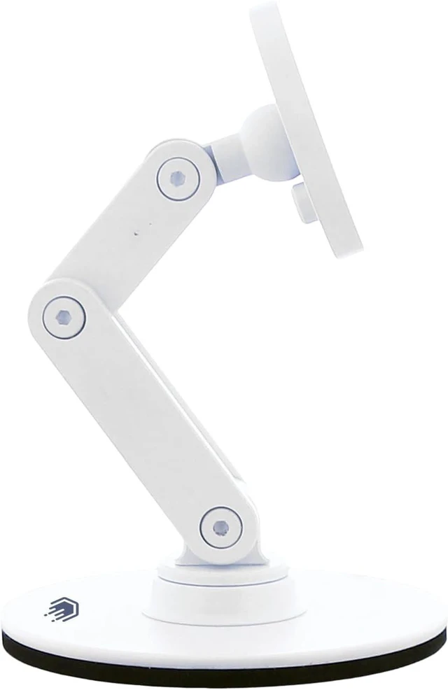 Alt view image 5 of 7 - ClikDock Cell Phone Magnetic Wireless Charger Stand, 360° Spin, Aluminum Construction, Compatible with MagSafe Phones for iPhone & Andriod (White)