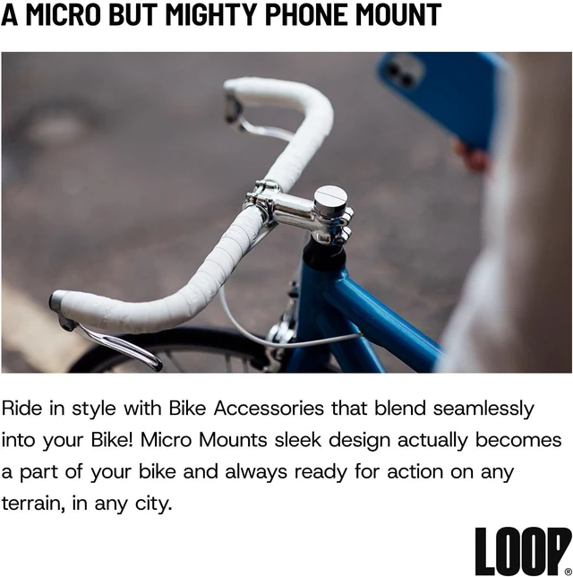 Alt view image 2 of 7 - Micro Mount Super Compact Bike Phone Holder for iPhone & Metal Stem Cap Mount, Easy Installation, Universal Fit, Seamless Integration, Durable & Sleek Bicycle Phone Mount - Black