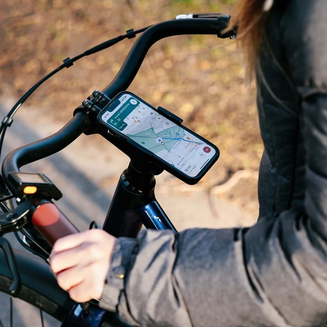 Alt view image 7 of 7 - Micro Mount Super Compact Bike Phone Holder for iPhone & Metal Stem Cap Mount, Easy Installation, Universal Fit, Seamless Integration, Durable & Sleek Bicycle Phone Mount - Black