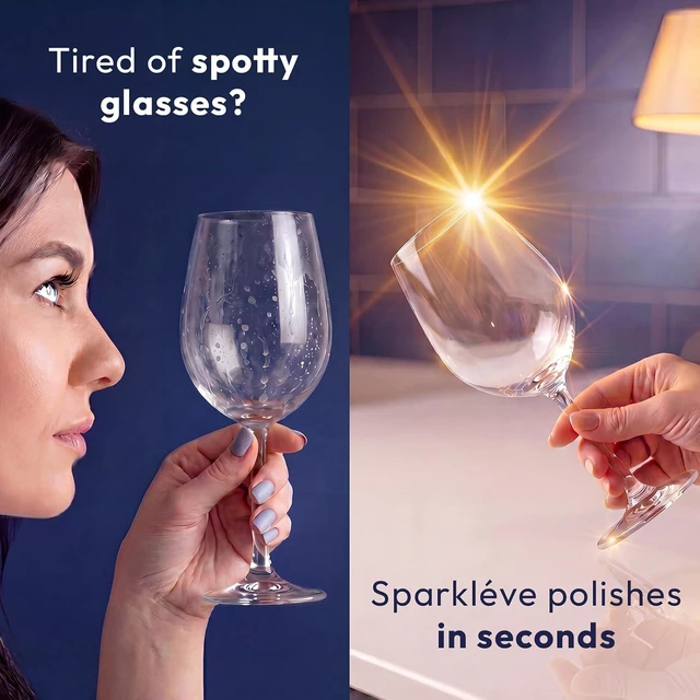 Alt view image 2 of 7 - Home Glassware Polisher, World's First Affordable Spinning Glass Polisher, 600 RPM Dries, Polishes, All Glasses, Wine, Bar, Drinking, Wet Glass and Spin For Sparkling Glassware, Black, Classic Matte