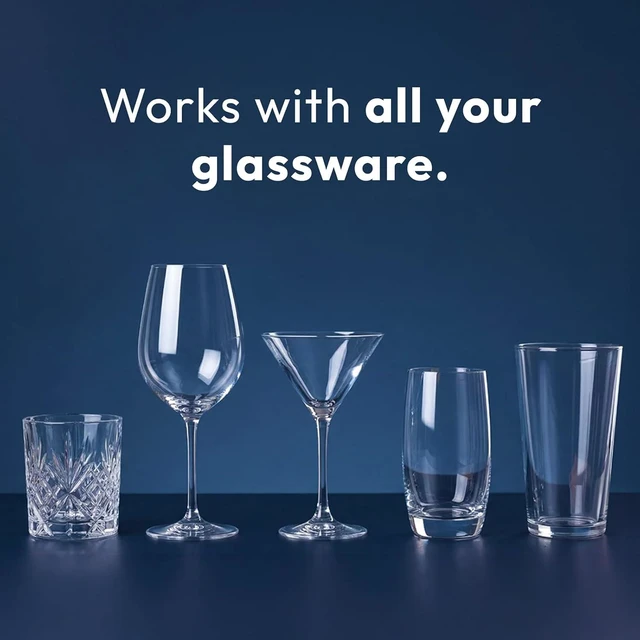 Alt view image 3 of 7 - Home Glassware Polisher, World's First Affordable Spinning Glass Polisher, 600 RPM Dries, Polishes, All Glasses, Wine, Bar, Drinking, Wet Glass and Spin For Sparkling Glassware, Black, Classic Matte