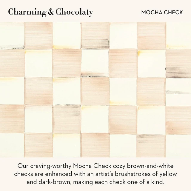 Alt view image 2 of 5 - Enamel Spoon Rest, Brown-and-White Mocha Check