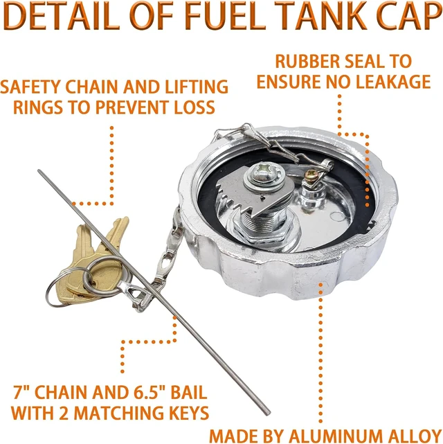 Alt view image 2 of 7 - 2Pcs 20770691 3 Locking Fuel Cap, Truck Fuel Tank Cap Fit For Volvo VN & VNL Heavy Duty Trucks Models, OEM S-23949 20511590 VOL20770691 Fuel Tank Cap (Aluminum)
