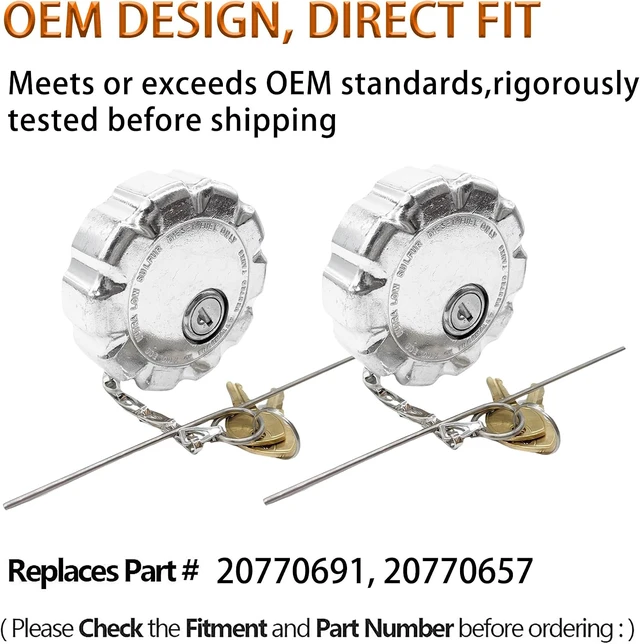Alt view image 6 of 7 - 2Pcs 20770691 3 Locking Fuel Cap, Truck Fuel Tank Cap Fit For Volvo VN & VNL Heavy Duty Trucks Models, OEM S-23949 20511590 VOL20770691 Fuel Tank Cap (Aluminum)