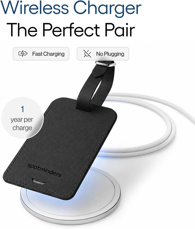 Alt view image 6 of 7 - Spotminders Trackable Luggage Tags for Suitcases, TSA Approved (iOS Only) MFi Certified Rechargeable Luggage Tracker with 1-Year Battery, IPX4, Works with Find My, Sound Alert, No Subscription