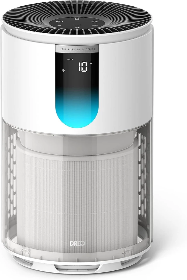Main image of Air Purifier for Home, Up to 1176 ft², HEPA Sleep Mode, Air Purifiers for Large Room & Bedroom, Pets, Smoke, Dust, Pollen & Odors, PM2.5 Monitor, Auto & Turbo Mode, 4 Speeds, DR-HAP009 ( 539)