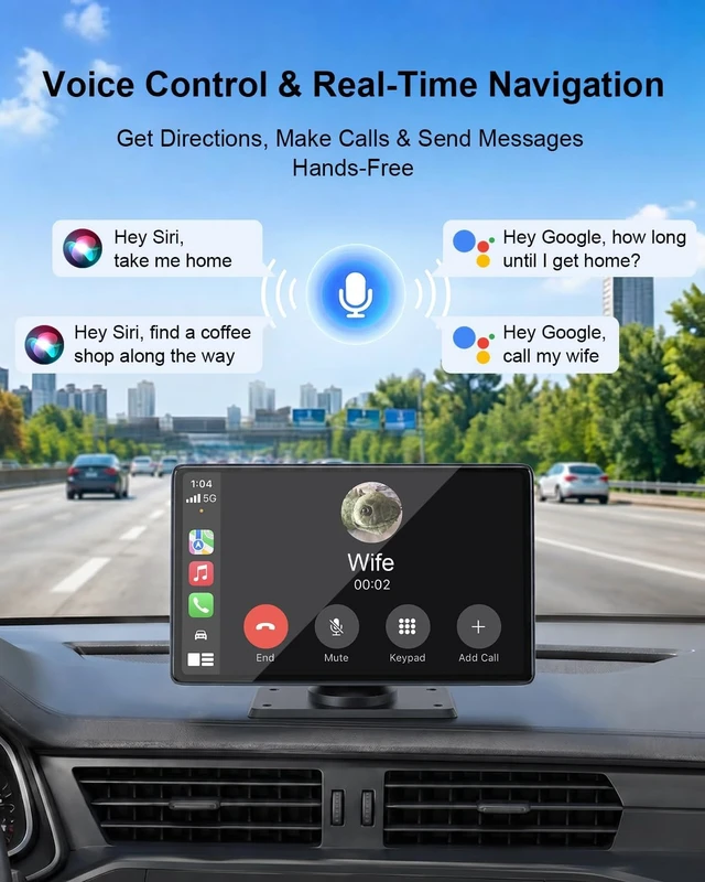Alt view image 4 of 7 - 9" CarPlay Screen for Car, Wireless CarPlay & Android Auto