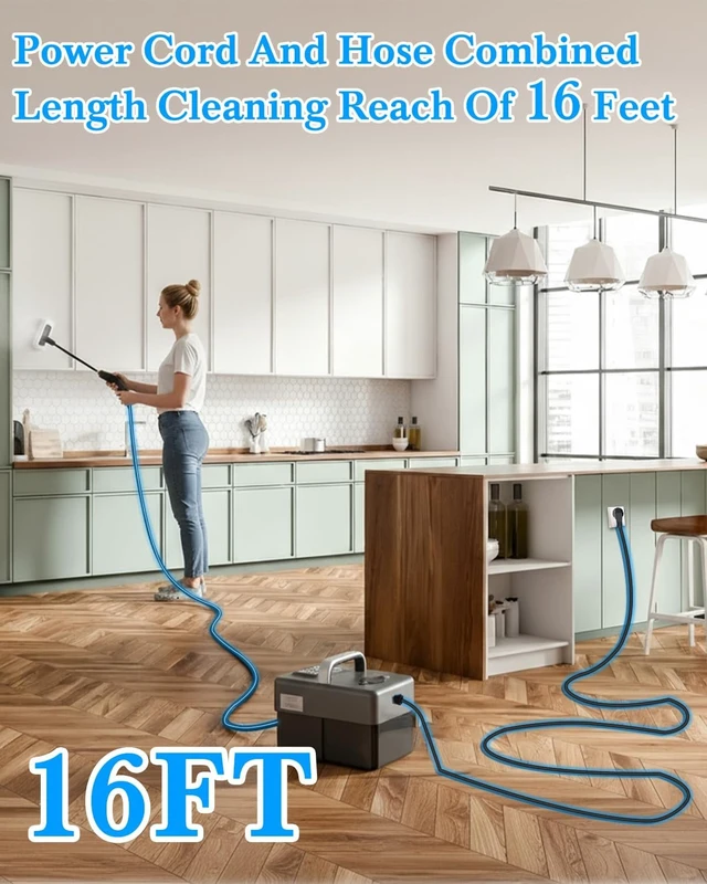 Alt view image 6 of 7 - Steam Cleaner for Home - 1600ML Water Tank 15s Heat-Up Portable Steamer for Cleaning, 6 Level Adjustable, 2500W, 45PSI, 250°F Steam, Handheld Steam Cleaner for Car Detailing, Grease, Tile,Grout
