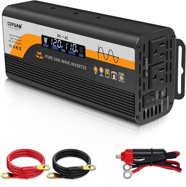 Main image of XUYUAN 500W Pure Sine Wave Inverter 12V/24V for RV Camping Truck Emergency