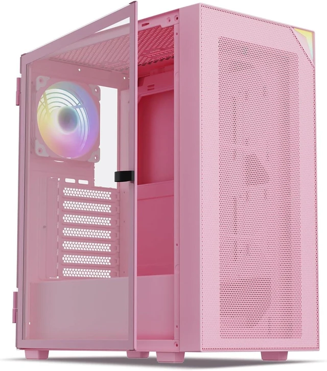 Main image of Pink AL800 Mid Tower ATX Gaming PC Computer Case