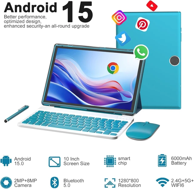 Alt view image 2 of 7 - Android 15 | Tabalet with Keyboard | Tablet 10 inch | 2 in 1 Tablet