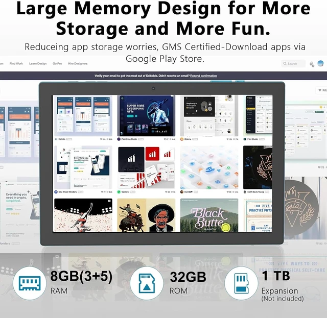 Alt view image 3 of 7 - Android 15 | Tabalet with Keyboard | Tablet 10 inch | 2 in 1 Tablet