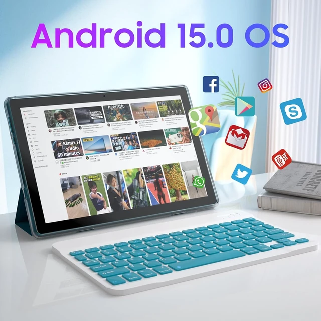 Alt view image 4 of 7 - Android 15 | Tabalet with Keyboard | Tablet 10 inch | 2 in 1 Tablet