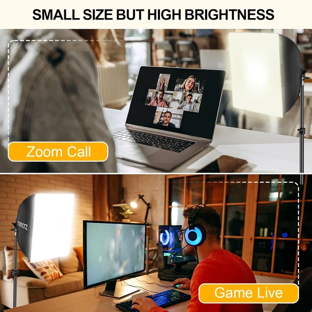 Alt view image 5 of 7 - 2Pack Professional Softbox Lighting Kit, 16'' x 16'' Studio Lights with 85W 2700-6500K E27 LED Bulbs, Continuous Lighting for Photography/Video Recording/Live Streaming