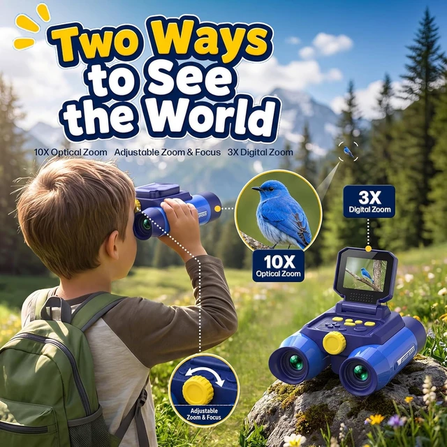 Alt view image 2 of 7 - Binoculars for Kids with Night Vision Camera, 2.4 IPS Screen Kids Telescope