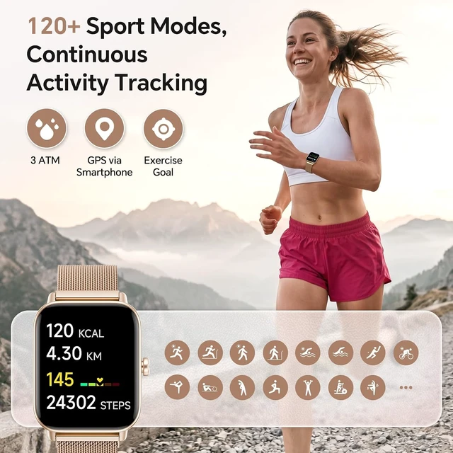 Alt view image 5 of 7 - Smart Watches for Women, 1.85" HD Alexa Built-in Smart Watch for Android Phones & iPhones, Health Tracker with Heart Rate/Blood Oxygen/Sleep Monitor, 120+ Sport Modes Fitness Trackers for Women, Gift