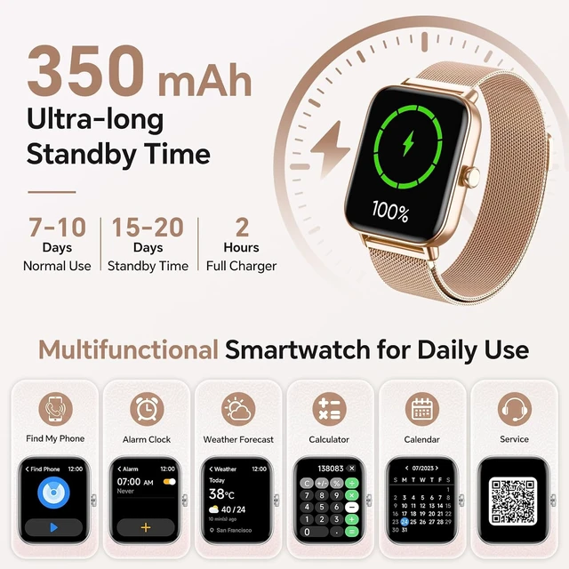 Alt view image 7 of 7 - Smart Watches for Women, 1.85" HD Alexa Built-in Smart Watch for Android Phones & iPhones, Health Tracker with Heart Rate/Blood Oxygen/Sleep Monitor, 120+ Sport Modes Fitness Trackers for Women, Gift