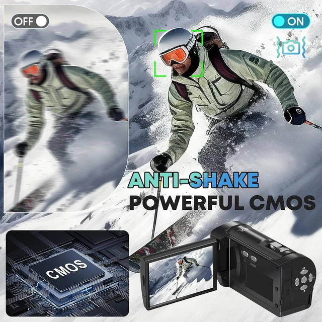 Alt view image 5 of 7 - 2.7K Video Camera Camcorder QHD 56MP YouTube Vlogging Camera