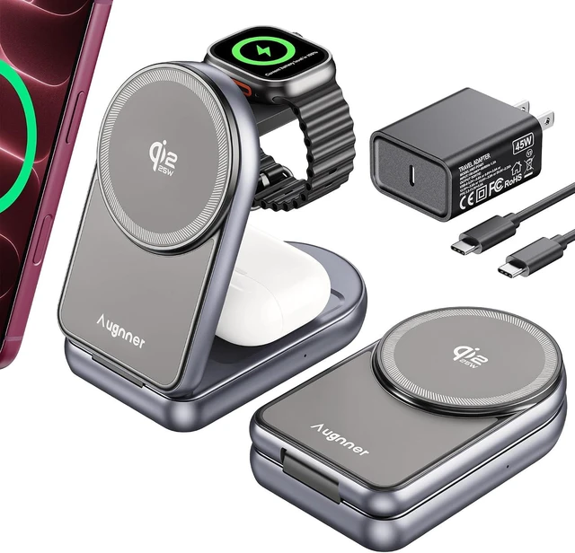 Main image of Qi2.2 25W Travel Charger 3 in 1 Foldable Magnetic Wireless Charging Station