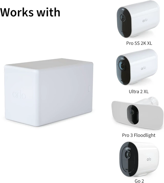 Alt view image 2 of 5 - XL Rechargeable Battery (White), Certified Accessory - Works Pro 3/4/6/6 XL, Floodlight, Ultra 2/3, Pan Tilt Out, Essential Outdoor, Go 2 Cameras