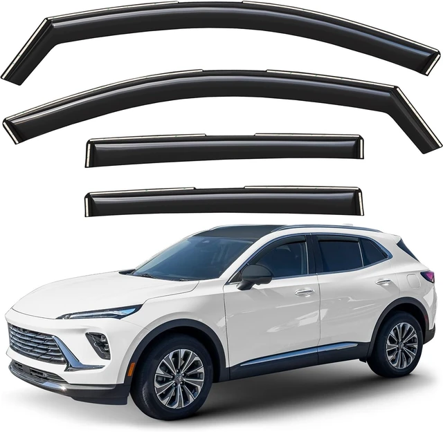 Main image of Window Deflectors Smoke Tinted in-Channel Side Window Vent Visor Deflectors Rain Guards Compatible with Buick Envision 2021-2026 - 4 pcs. GW1047