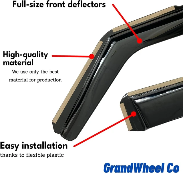Alt view image 6 of 7 - Window Deflectors Smoke Tinted in-Channel Side Window Vent Visor Deflectors Rain Guards Compatible with Buick Envision 2021-2026 - 4 pcs. GW1047
