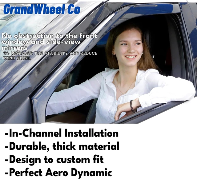 Alt view image 7 of 7 - Window Deflectors Smoke Tinted in-Channel Side Window Vent Visor Deflectors Rain Guards Compatible with Buick Envision 2021-2026 - 4 pcs. GW1047