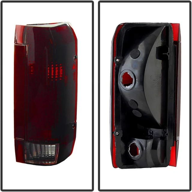 Alt view image 2 of 4 - - For 1987-1996 Ford F150 F250 Bronco Red Smokes OE Style Tail Lights Brake Lamps Replacement Pair Set Left+Right
