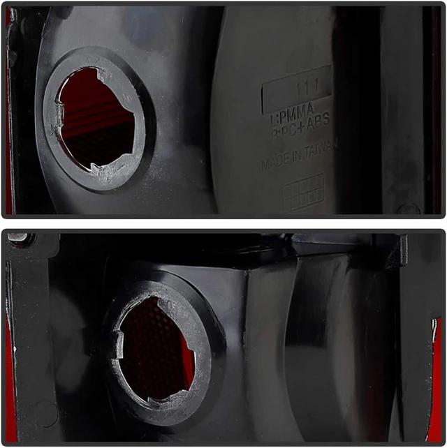 Alt view image 3 of 4 - - For 1987-1996 Ford F150 F250 Bronco Red Smokes OE Style Tail Lights Brake Lamps Replacement Pair Set Left+Right
