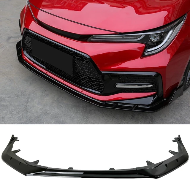 Main image of FITS 2020-2026 TOYOTA COROLLA SEDAN SE/XSE GLOSS BLACK V2 SPORT FRONT BUMPER LIP SPLITTER KIT