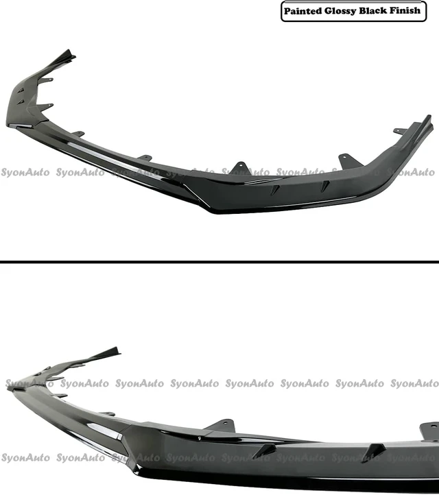 Alt view image 3 of 5 - FITS 2020-2026 TOYOTA COROLLA SEDAN SE/XSE GLOSS BLACK V2 SPORT FRONT BUMPER LIP SPLITTER KIT