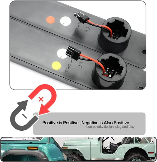 Alt view image 4 of 7 - Amber/Red LED Side Marker Lights for J'eep CJ-5 CJ-6 CJ-7 Cherokee SJ