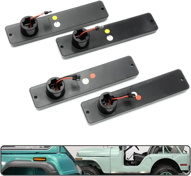 Alt view image 6 of 7 - Amber/Red LED Side Marker Lights for J'eep CJ-5 CJ-6 CJ-7 Cherokee SJ