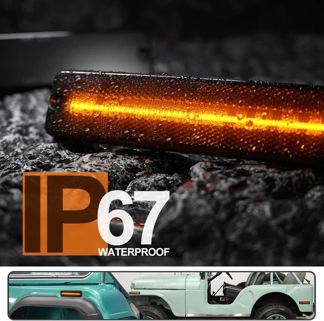 Alt view image 7 of 7 - Amber/Red LED Side Marker Lights for J'eep CJ-5 CJ-6 CJ-7 Cherokee SJ
