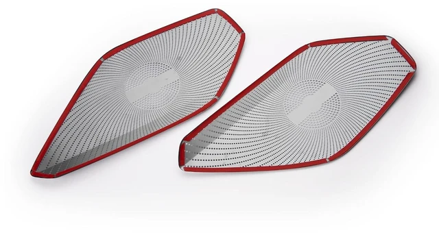 Alt view image 4 of 5 - 2Pcs Car Audio Sound Speaker Cover Door Loudspeaker Trim Horn Covers Protector Compatible with 2016-2020 Mazda Miata MX-5 MX5, Interior Accessories Bright Silver Stainless Steel