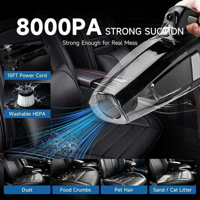 Alt view image 2 of 7 - 53 Pcs Car Detailing Kit, Car Cleaning Kit with 8000Pa Handheld Car Vacuum, Drill Brushes and Foam Gun, Car Wash Kit with Interior & Exterior Detailing Supplies for Cars, Trucks, SUVs
