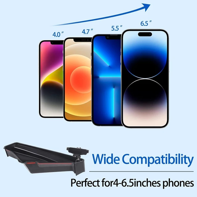 Alt view image 5 of 7 - Center Console Multi-Mount Phone Holder Storage Box Compatible with Chevrolet Corvette C8 2020-2025, Navigation Screen Rear Storage Tray Organizer, Telescopic Arm Holder - Style D1