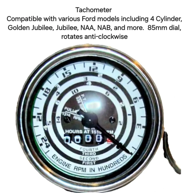 Alt view image 2 of 7 - Fits in Ford Tractor Tachometer & Gauge Set Oil Pressure, Temp & Amp