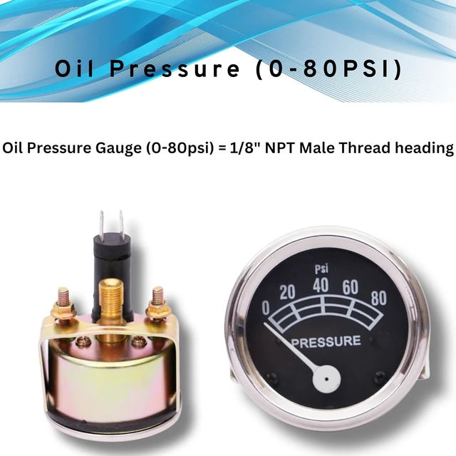 Alt view image 4 of 7 - Fits in Ford Tractor Tachometer & Gauge Set Oil Pressure, Temp & Amp
