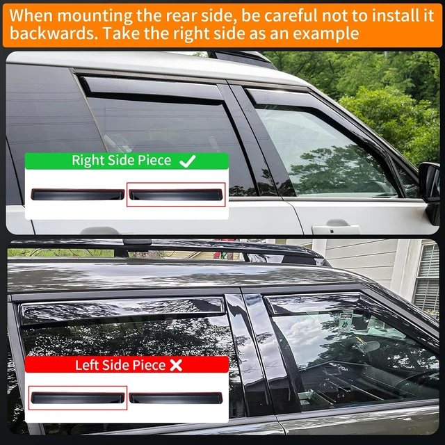 Alt view image 3 of 7 - Visor Rain Guards for 2024-2026 Hyundai Santa Fe Accessories