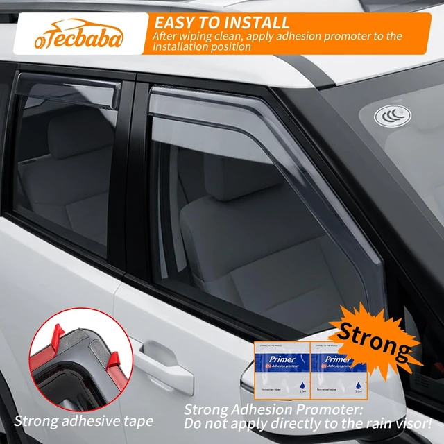 Alt view image 6 of 7 - Visor Rain Guards for 2024-2026 Hyundai Santa Fe Accessories