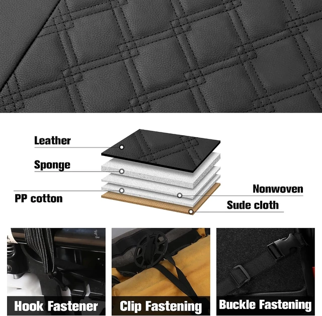 Alt view image 7 of 7 - Luxury PU Leather Car Seat Covers Full Set-Waterproof Seat Protectors with Split Bench Seat Covers for Cars-Universal Cars Interior Covers for Sedans, SUVs, Pick-up Trucks (Black/Red Line)