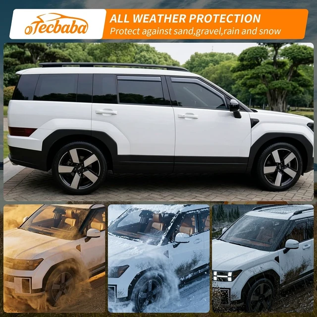 Alt view image 7 of 7 - Visor Rain Guards for 2024-2026 Hyundai Santa Fe Accessories
