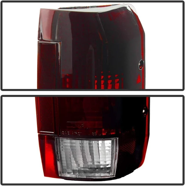 Alt view image 4 of 4 - - For 1987-1996 Ford F150 F250 Bronco Red Smokes OE Style Tail Lights Brake Lamps Replacement Pair Set Left+Right