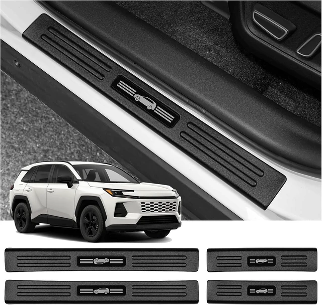 Main image of 4PCS Door Sill Protector for Toyota 2026 RAV4 LE SE XLE XSE Limited Hybrid Accessories Matte Black ABS Material Front and Rear Door Car Pedal Kick Protection