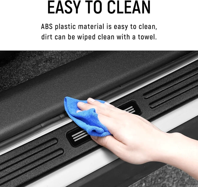 Alt view image 3 of 7 - 4PCS Door Sill Protector for Toyota 2026 RAV4 LE SE XLE XSE Limited Hybrid Accessories Matte Black ABS Material Front and Rear Door Car Pedal Kick Protection