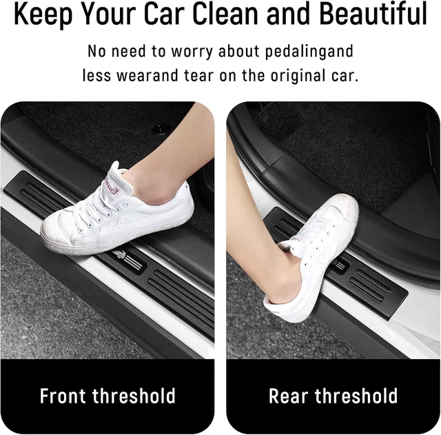 Alt view image 4 of 7 - 4PCS Door Sill Protector for Toyota 2026 RAV4 LE SE XLE XSE Limited Hybrid Accessories Matte Black ABS Material Front and Rear Door Car Pedal Kick Protection